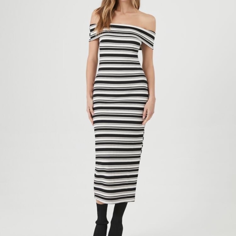 Striped midi dress